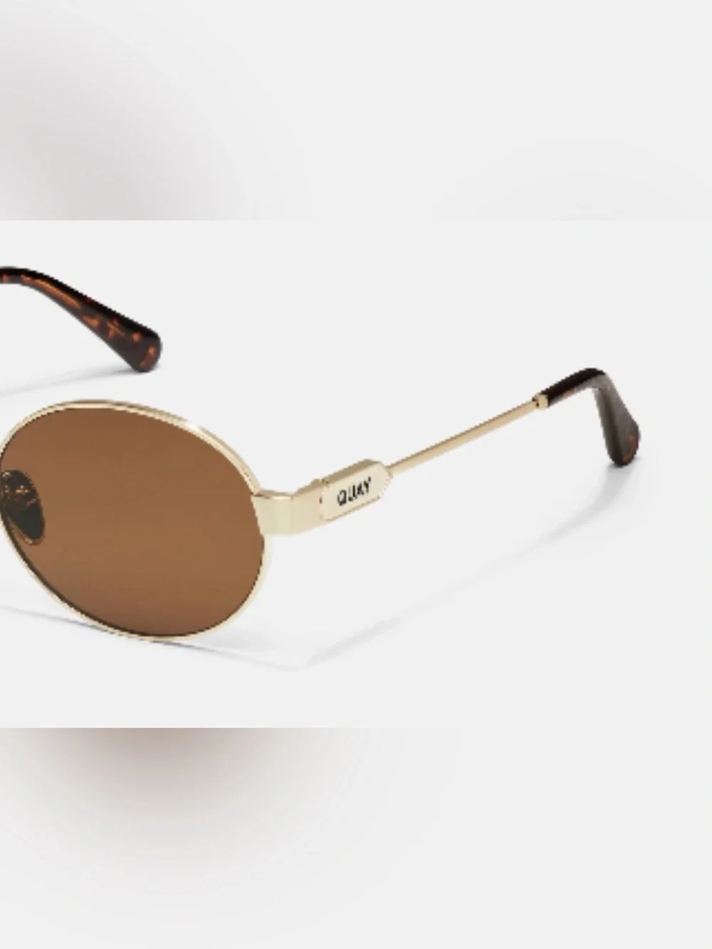 QUAY Sunglasses 🕶️ Women's Oval Metal Sunglasses in Brown and Gold MSRP $95